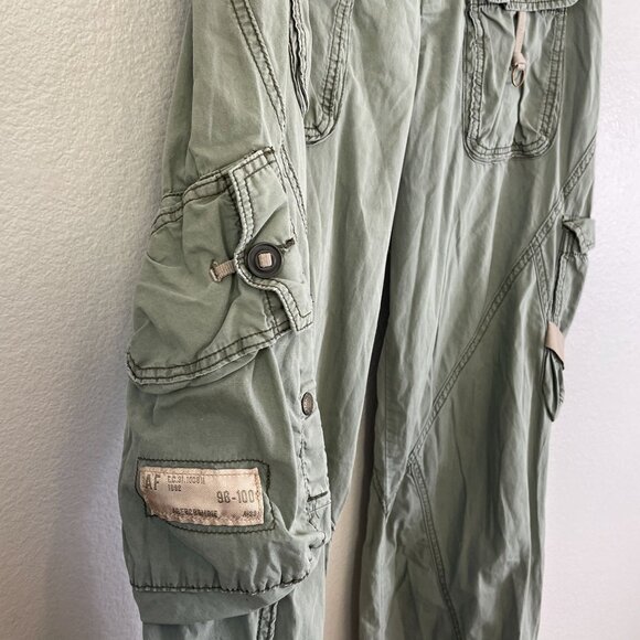 Vintage Y2K Abercrombie & Fitch Womens 10 Cargo Pants Olive Green Baggy Utility - Picture 5 of 9